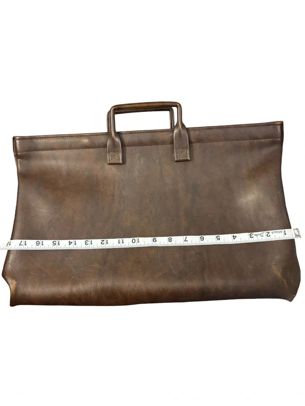 Brown Leather Briefcase Collectible Durable Old Money Portfolio Tote or Caryall